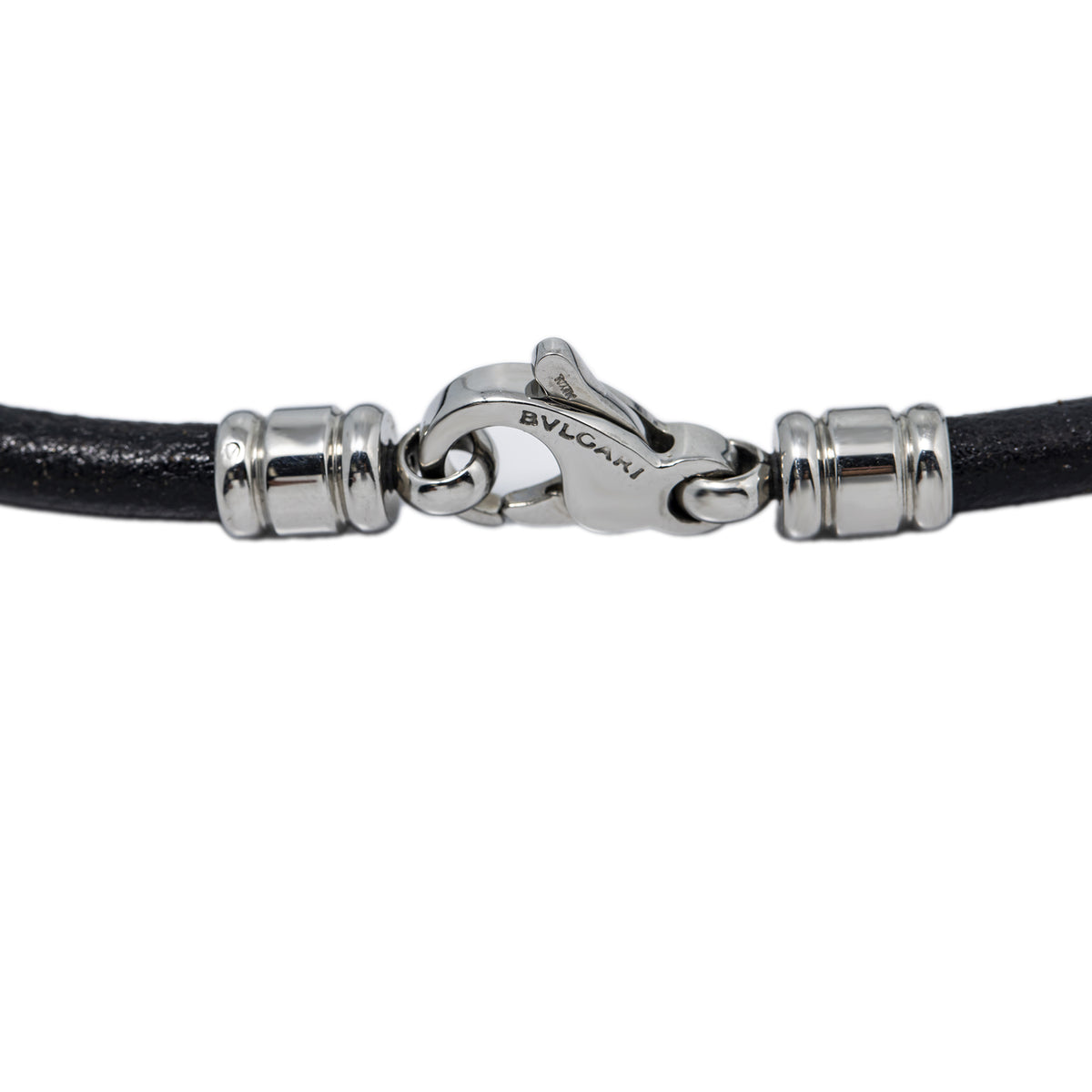 Bvlgari Tondo Crown 18k Yellow gold Stainless Steel Leather Necklace