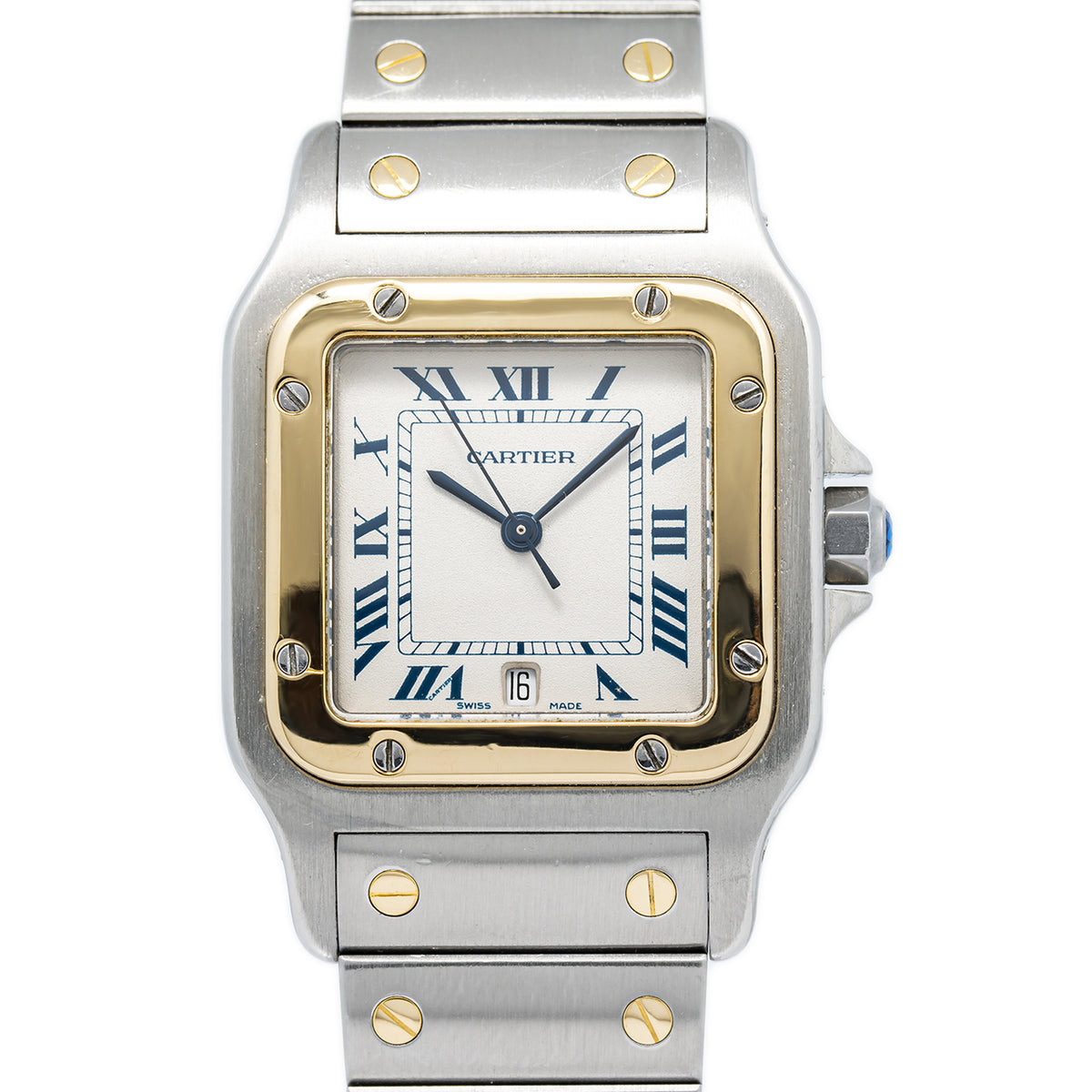 Cartier Santos Galbee 187901 W20011C4 18k YG Two Tone  Quartz Unisex Watch 29mm