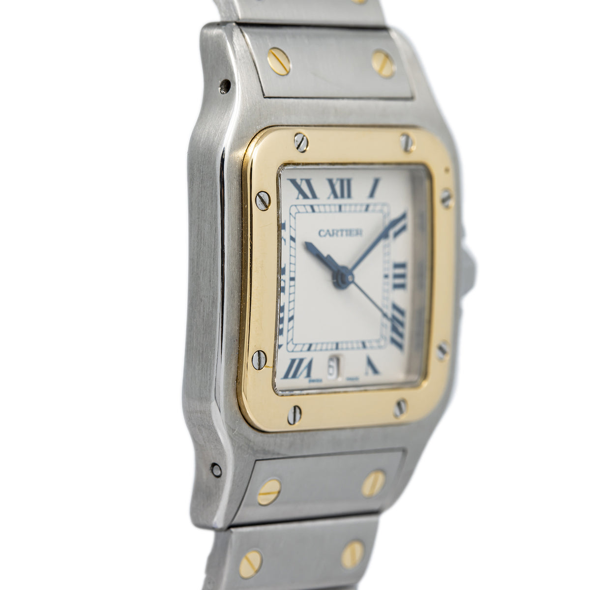 Cartier Santos Galbee 187901 W20011C4 18k YG Two Tone  Quartz Unisex Watch 29mm