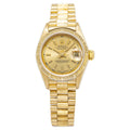 Rolex Datejust 69278 Bark 18K YG President Champagne Dial Auto Ladies Watch 26mm