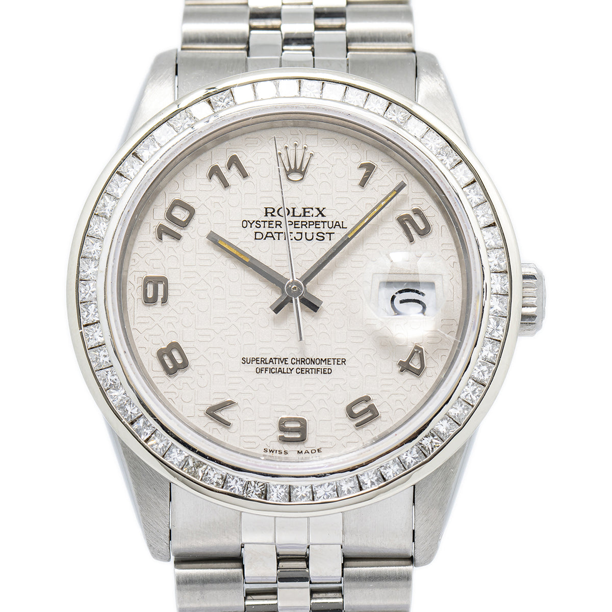 Rolex Datejust 16014 SS Jubilee Anniversary Dial Diamond Bezel Auto Men's 36mm