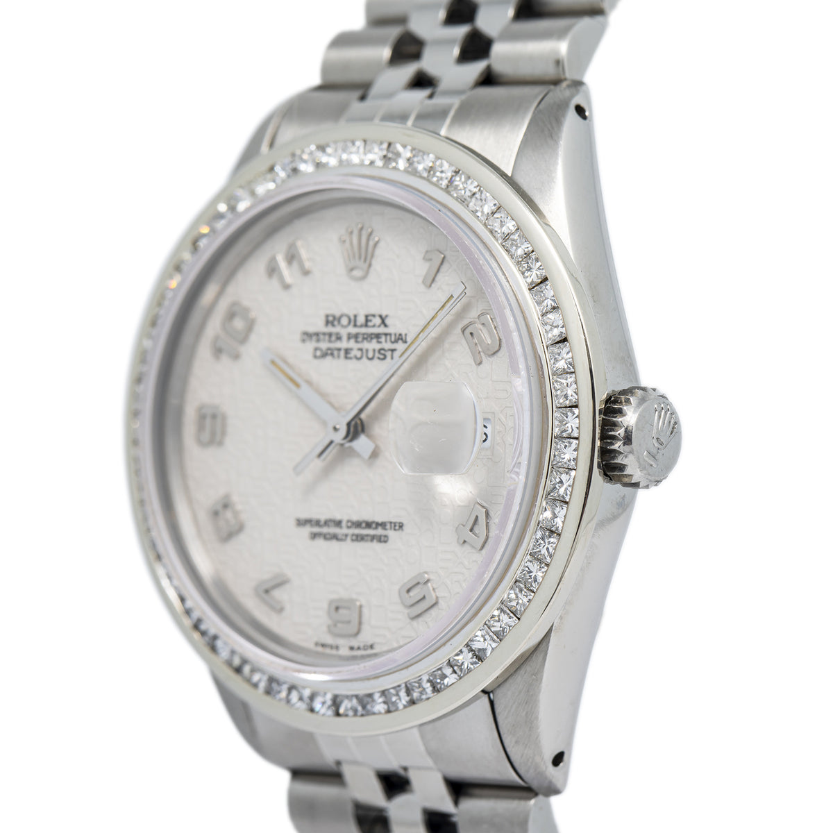 Rolex Datejust 16014 SS Jubilee Anniversary Dial Diamond Bezel Auto Men's 36mm