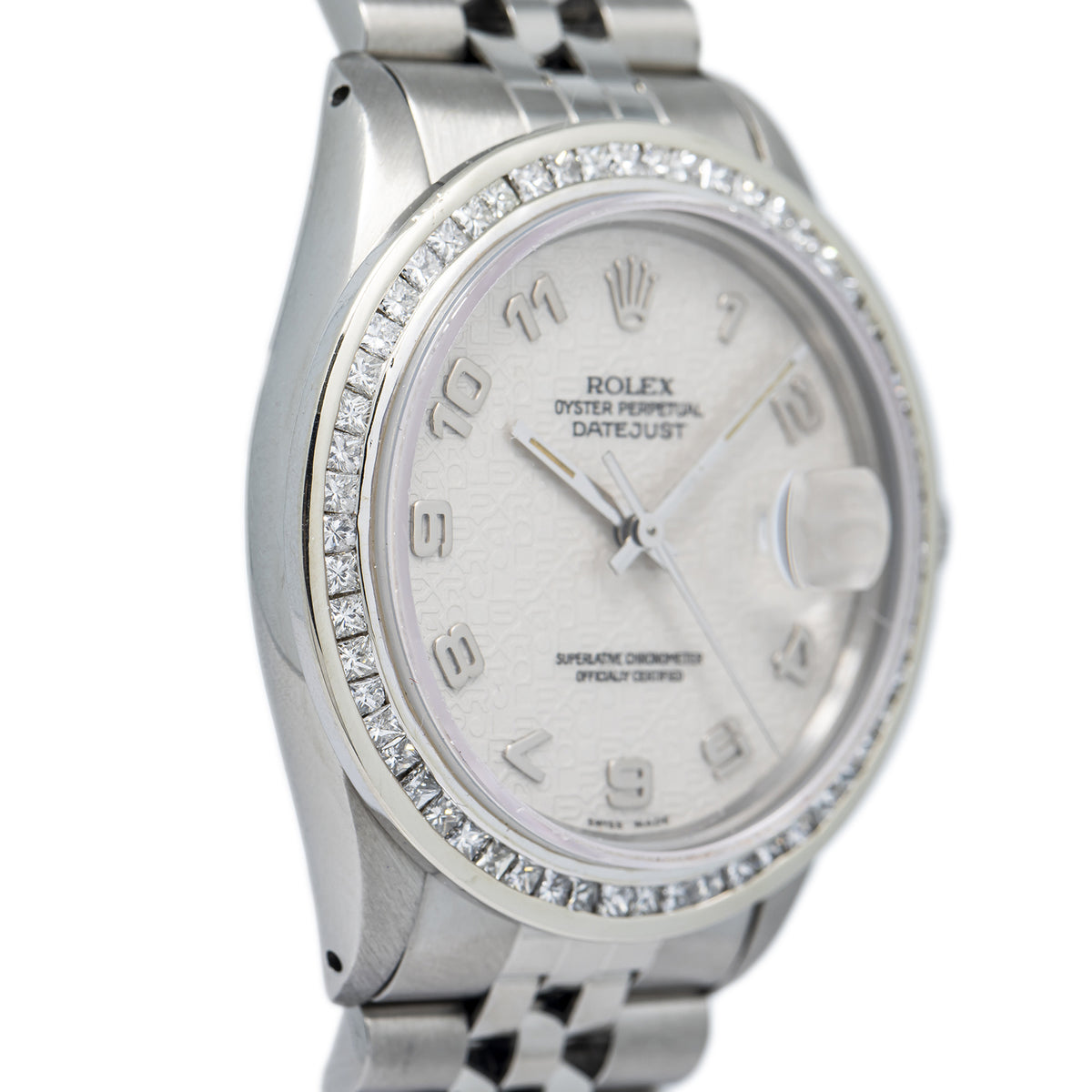 Rolex Datejust 16014 SS Jubilee Anniversary Dial Diamond Bezel Auto Men's 36mm