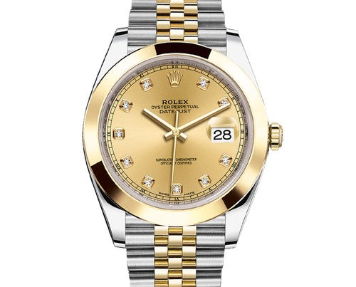 Rolex DateJust 126303 18K Yellow  Two-Tone Jubilee Diamond Dial Watch 41mm