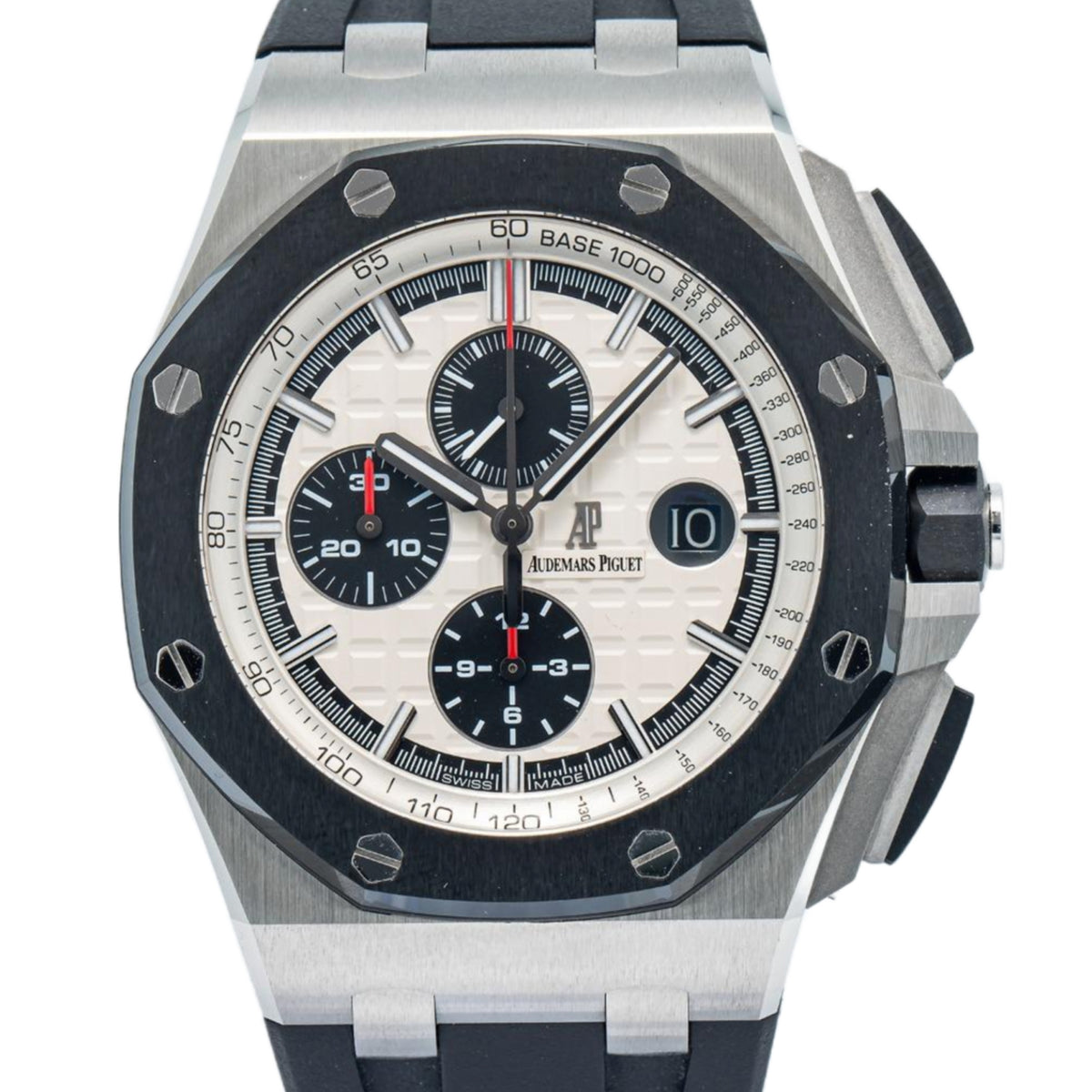 Audemars Piguet Royal Oak Offshore 26400SO MINT Ceramic Bezel Silver Dial 44mm