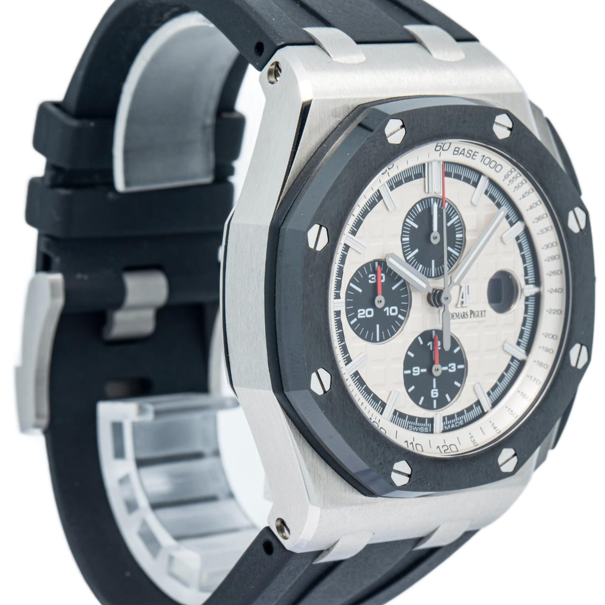 Audemars Piguet Royal Oak Offshore 26400SO MINT Ceramic Bezel Silver Dial 44mm