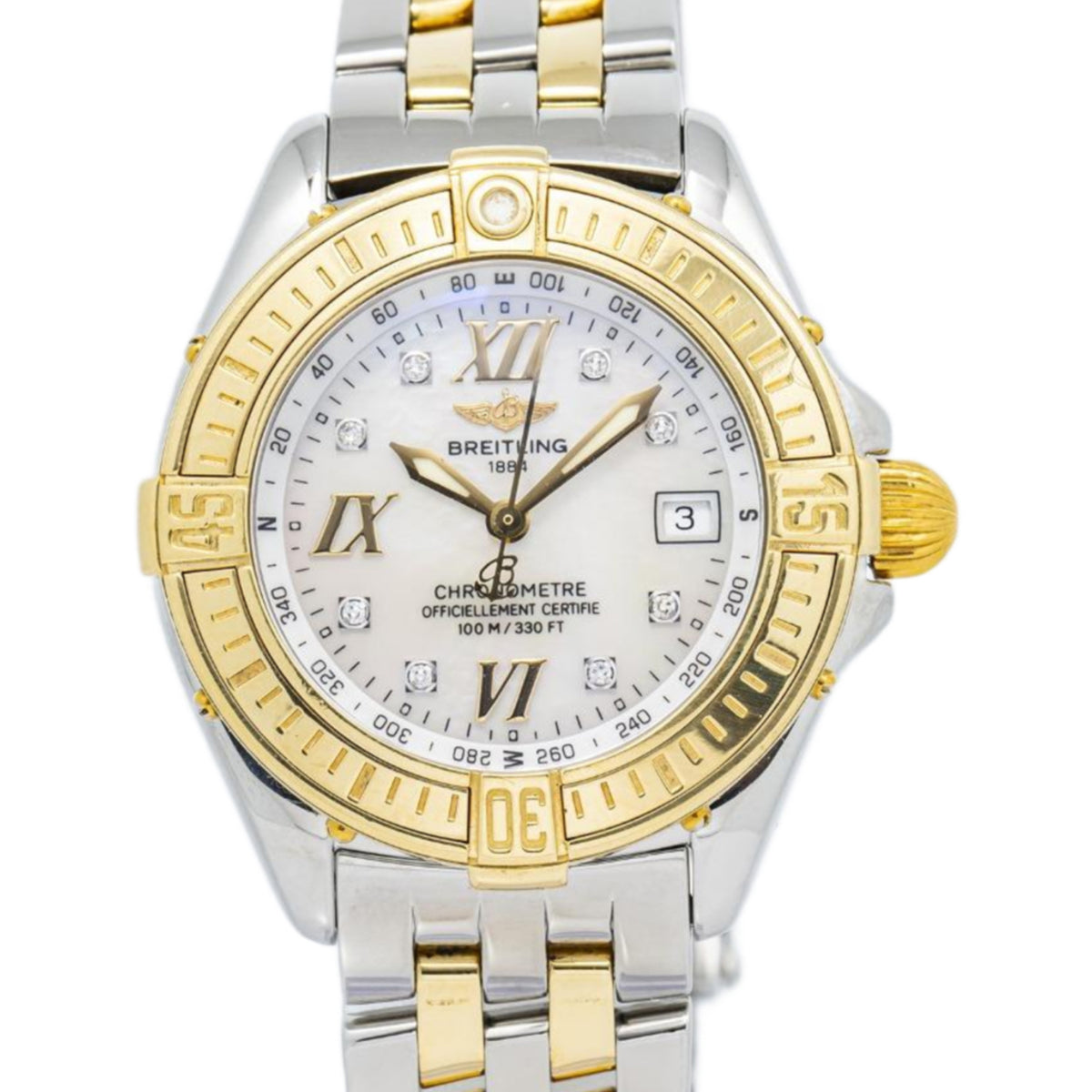 Breitling Cockpit D67365 Two Tone Stainless Mop Dial Quartz Ladies Watch 31mm