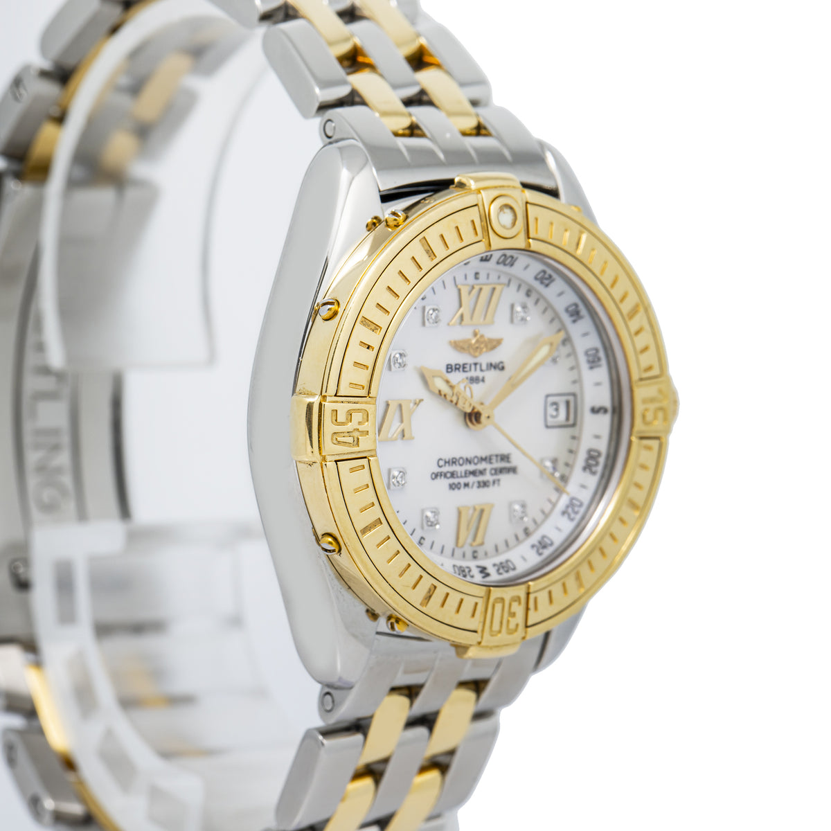 Breitling Cockpit D67365 Two Tone Stainless Mop Dial Quartz Ladies Watch 31mm