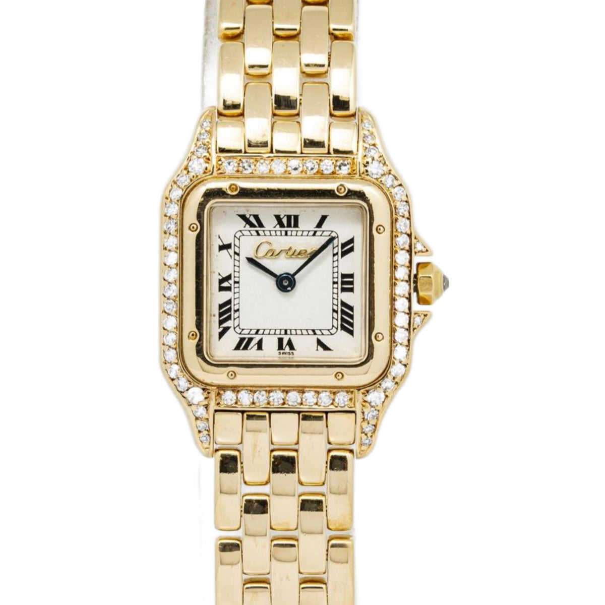 Cartier Panthere 866919 WF3072B9 18K Yellow Gold Diamond Bezel Quartz Lady 22mm