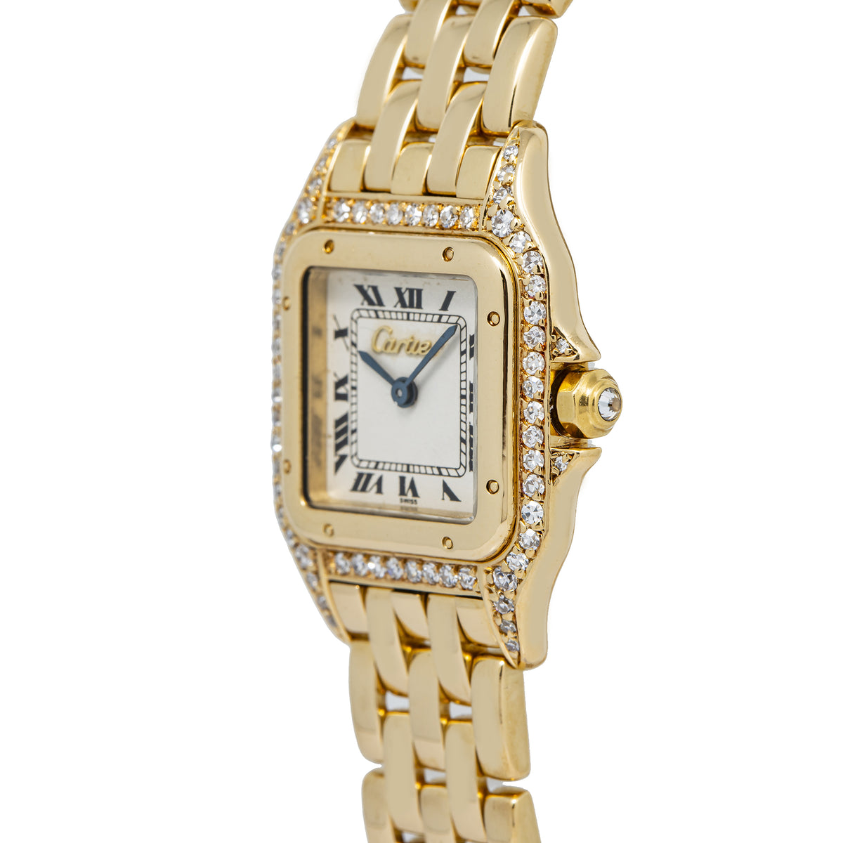 Cartier Panthere 866919 WF3072B9 18K Yellow Gold Diamond Bezel Quartz Lady 22mm