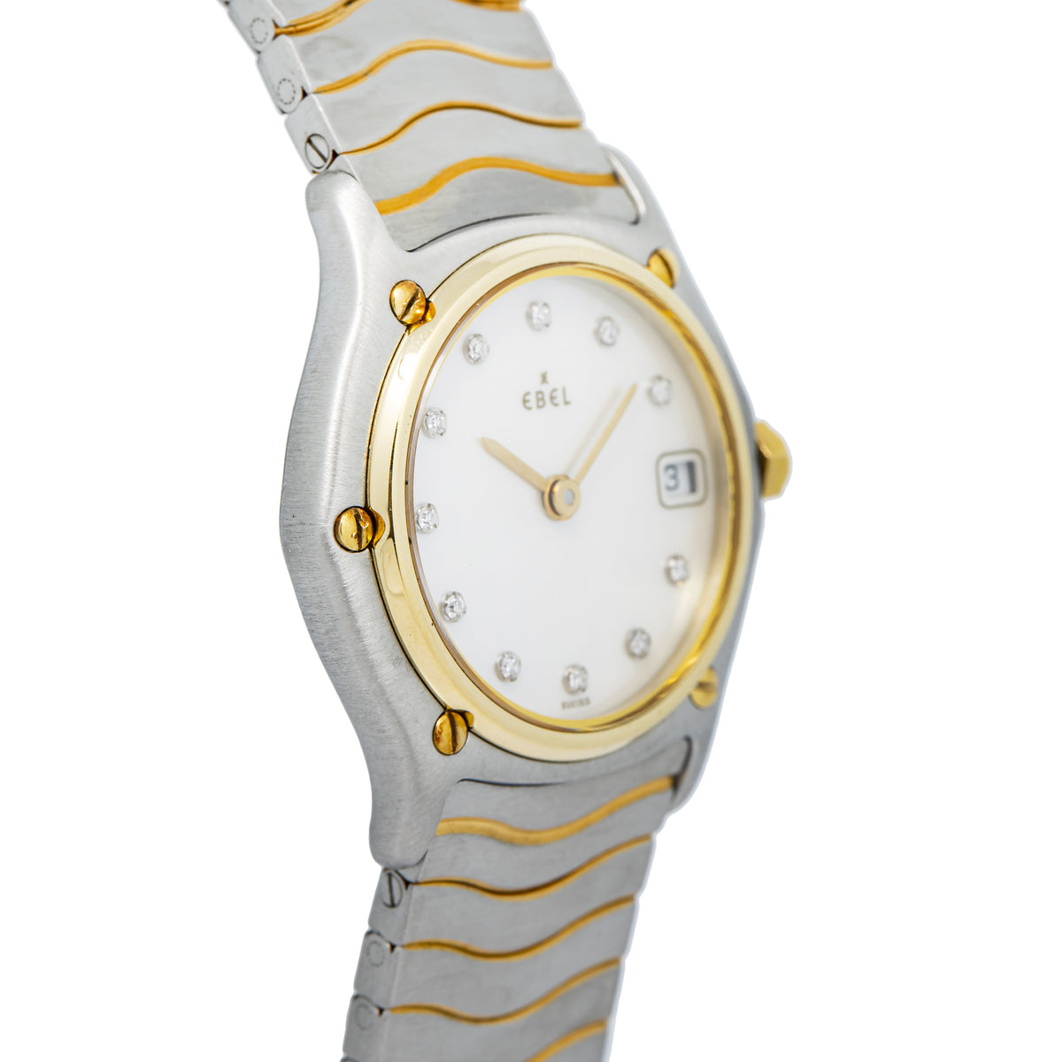 Ebel Classic Wave 1088121 TwoTone 18K YellowGold MOP Dial Quartz Lady Watch 27mm