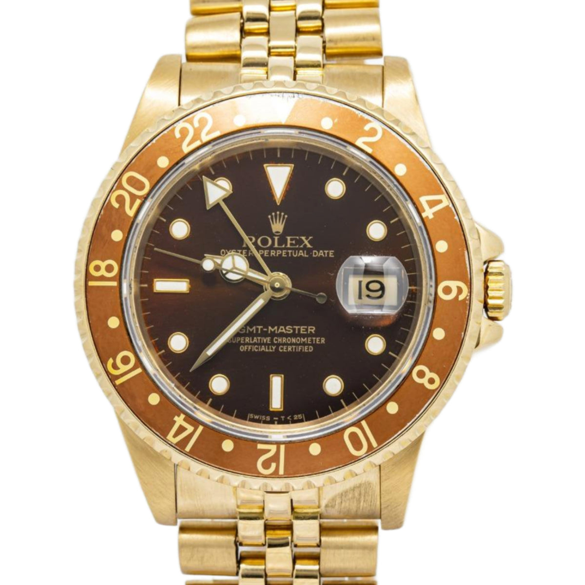 Rolex GMT-Master 16758 Open Papers 18k Jubilee Rootbeer Dial Auto Men 40mm