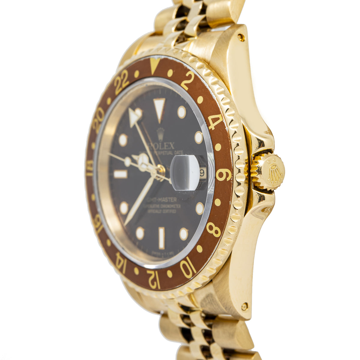 Rolex GMT-Master 16758 Open Papers 18k Jubilee Rootbeer Dial Auto Men 40mm