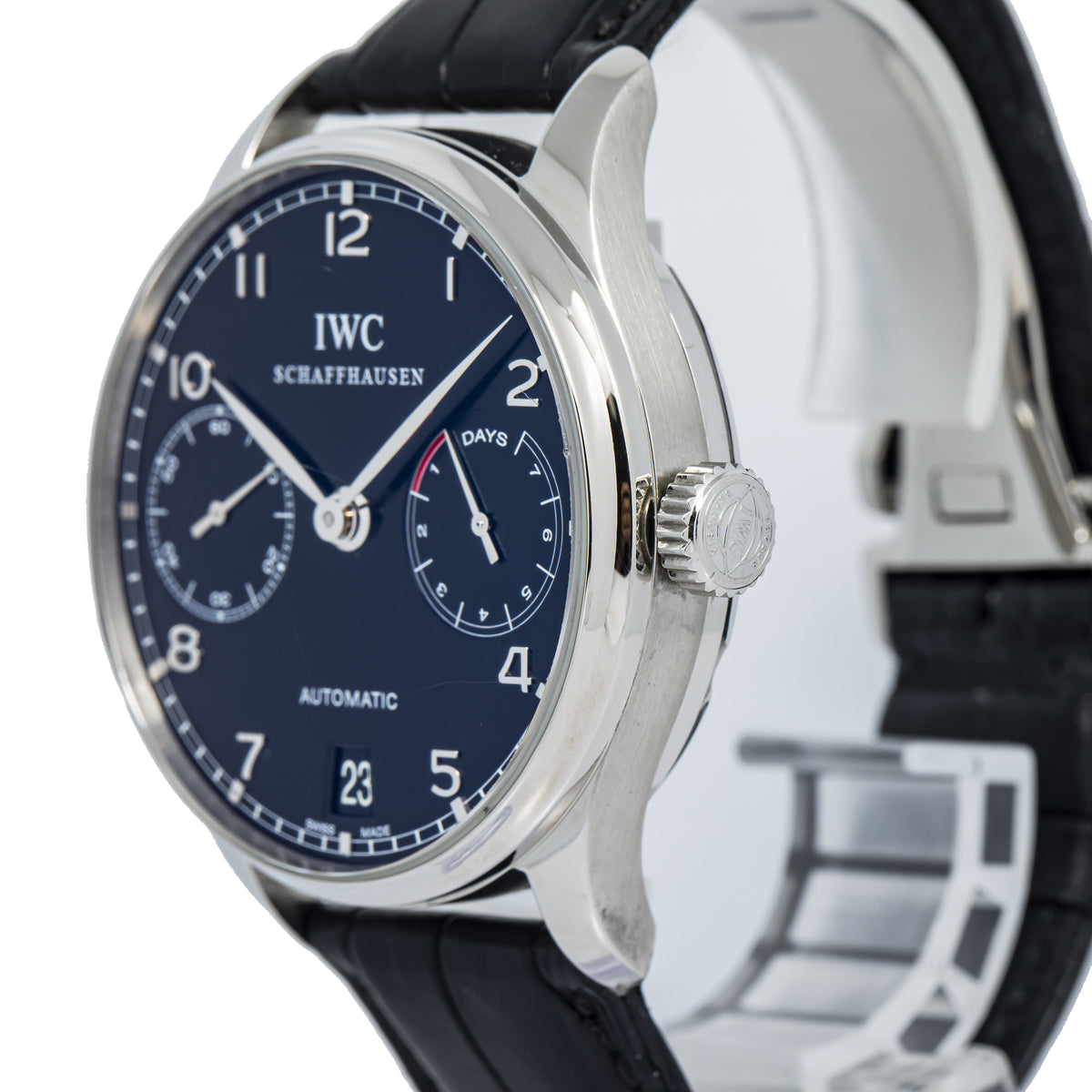 IWC Portugieser 7 Days IW500703  Stainless Black Dial Auto Men's Watch 42mm