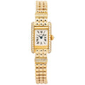 Cartier Tank Mini 1578 18K Yellow Gold Factory Diamond Bezel Quartz Ladies 15mm