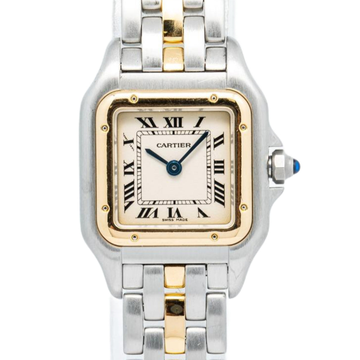 Cartier Panthere 1120 18K Two Tone Yellow Gold White Dial Quartz Lady Watch 22mm