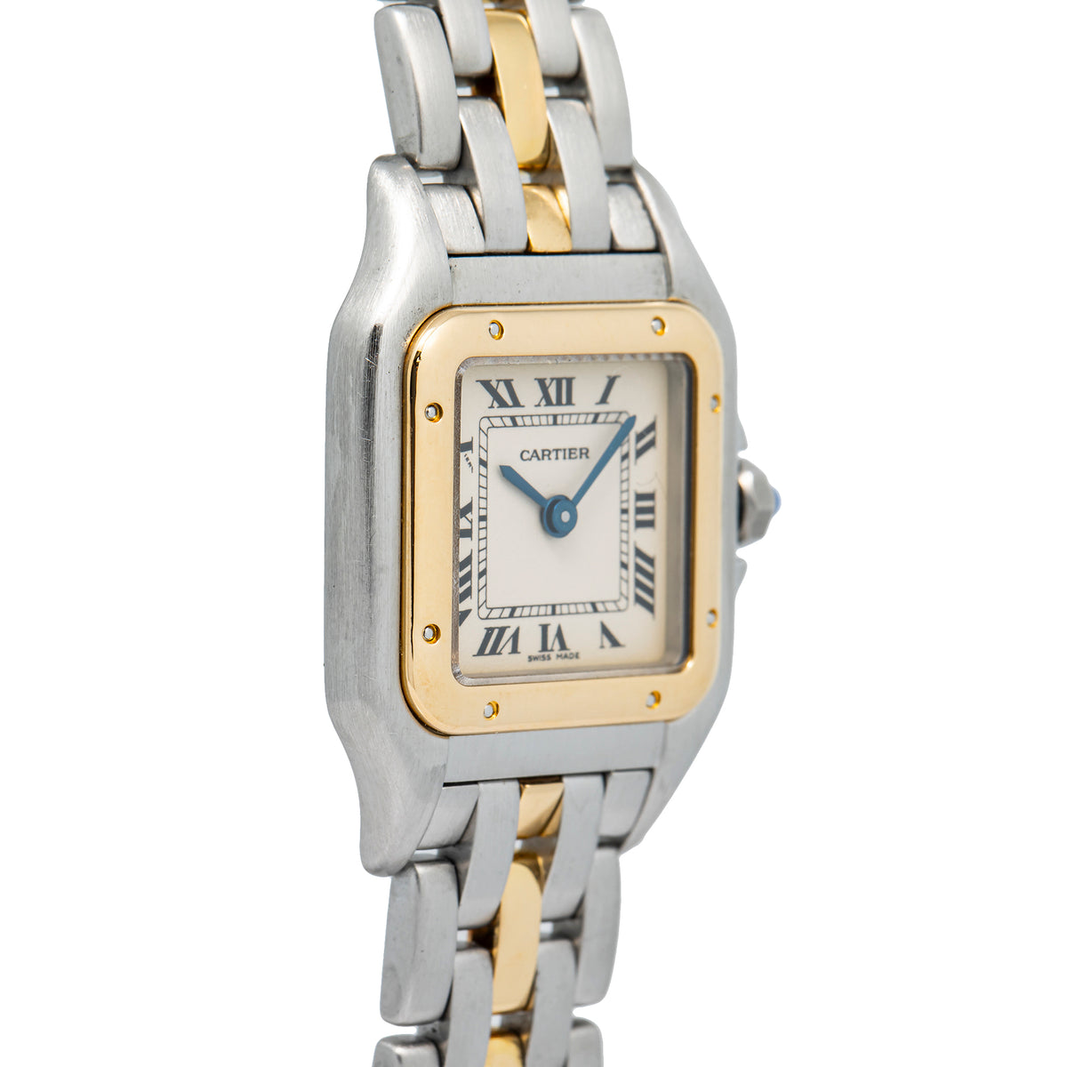 Cartier Panthere 1120 18K Two Tone Yellow Gold White Dial Quartz Lady Watch 22mm