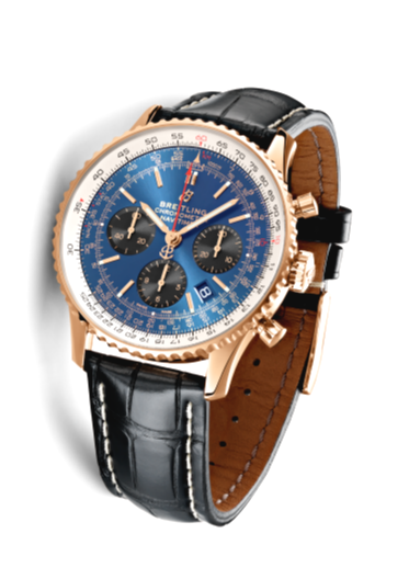 Breitling Navitimer RB0121 COMPLETE 18K Rose Gold Blue Dial Auto Men 43mm