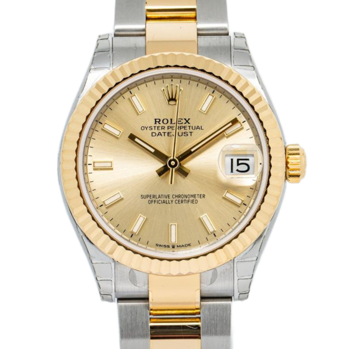 Rolex Datejust 278273 18k YG Two Tone MINT Oyster Champagne Dial Ladies 31mm