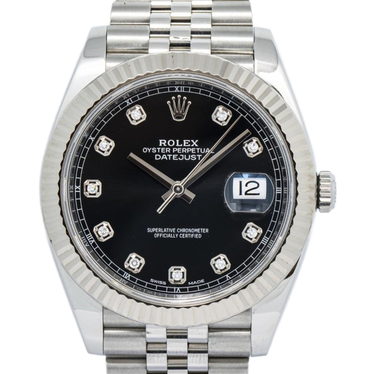 Rolex Datejust 126334 2018 Box & Paper Jubilee Black Diamond Dial Auto Men 41mm