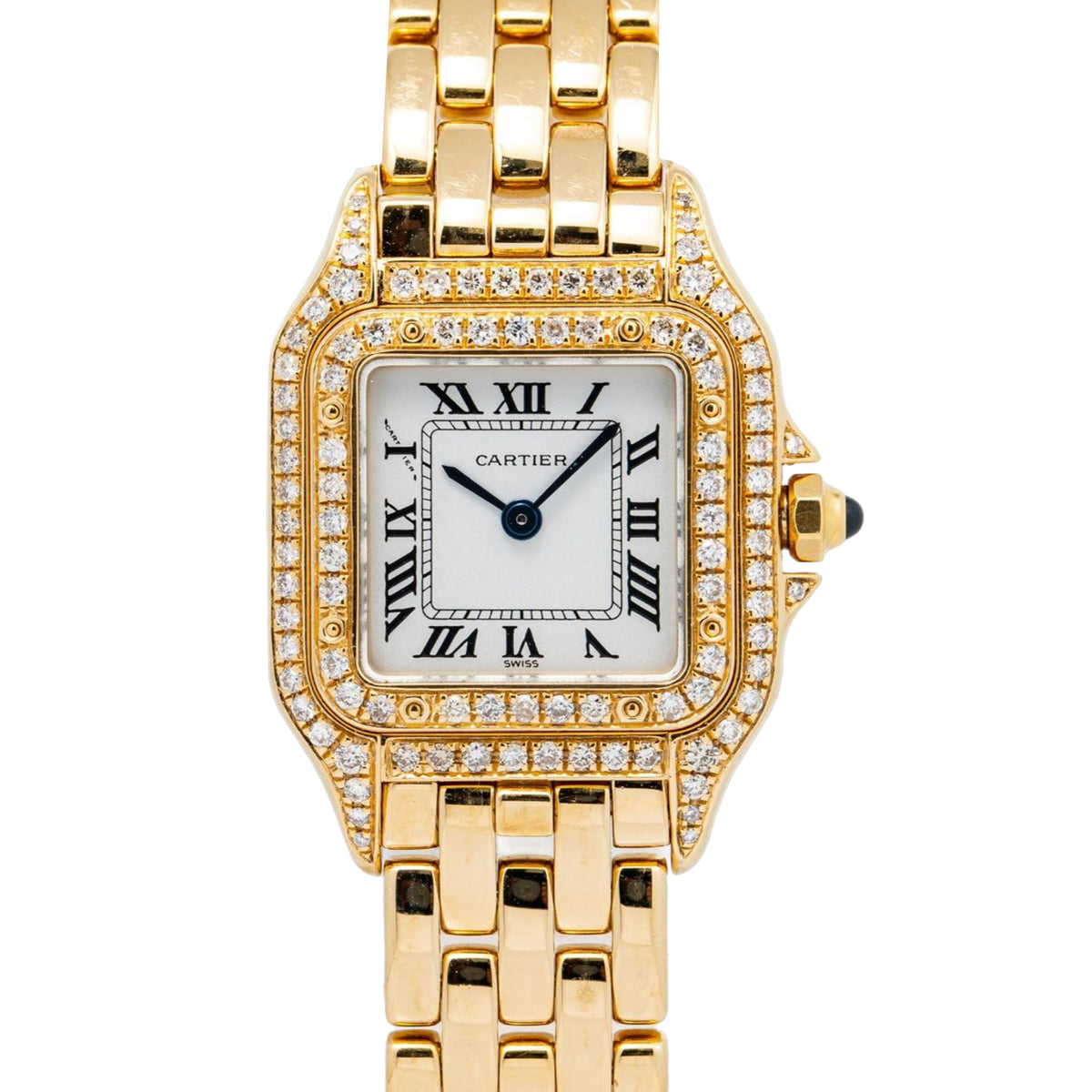 Cartier Panthere 1070 18K Yellow Gold Diamond Bezel Quartz Ladies Watch 22mm