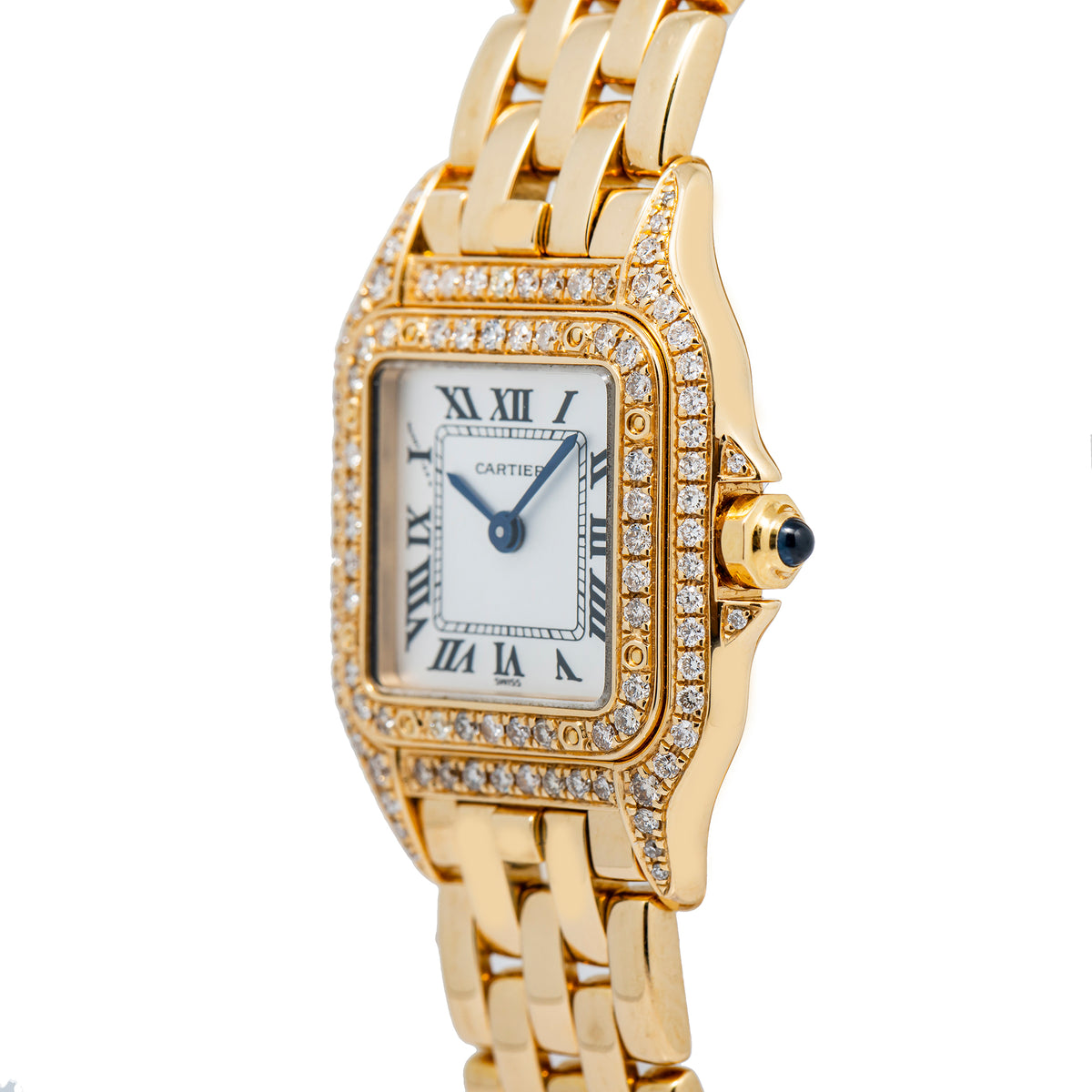 Cartier Panthere 1070 18K Yellow Gold Diamond Bezel Quartz Ladies Watch 22mm