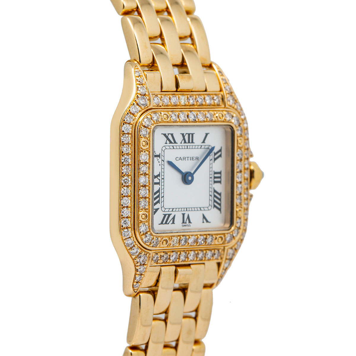 Cartier Panthere 1070 18K Yellow Gold Diamond Bezel Quartz Ladies Watch 22mm