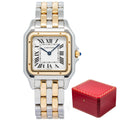 Cartier Panthere 4017 W2PN0007 w/Box 2Row 18k Two Tone Silver Dial Ladies 27mm