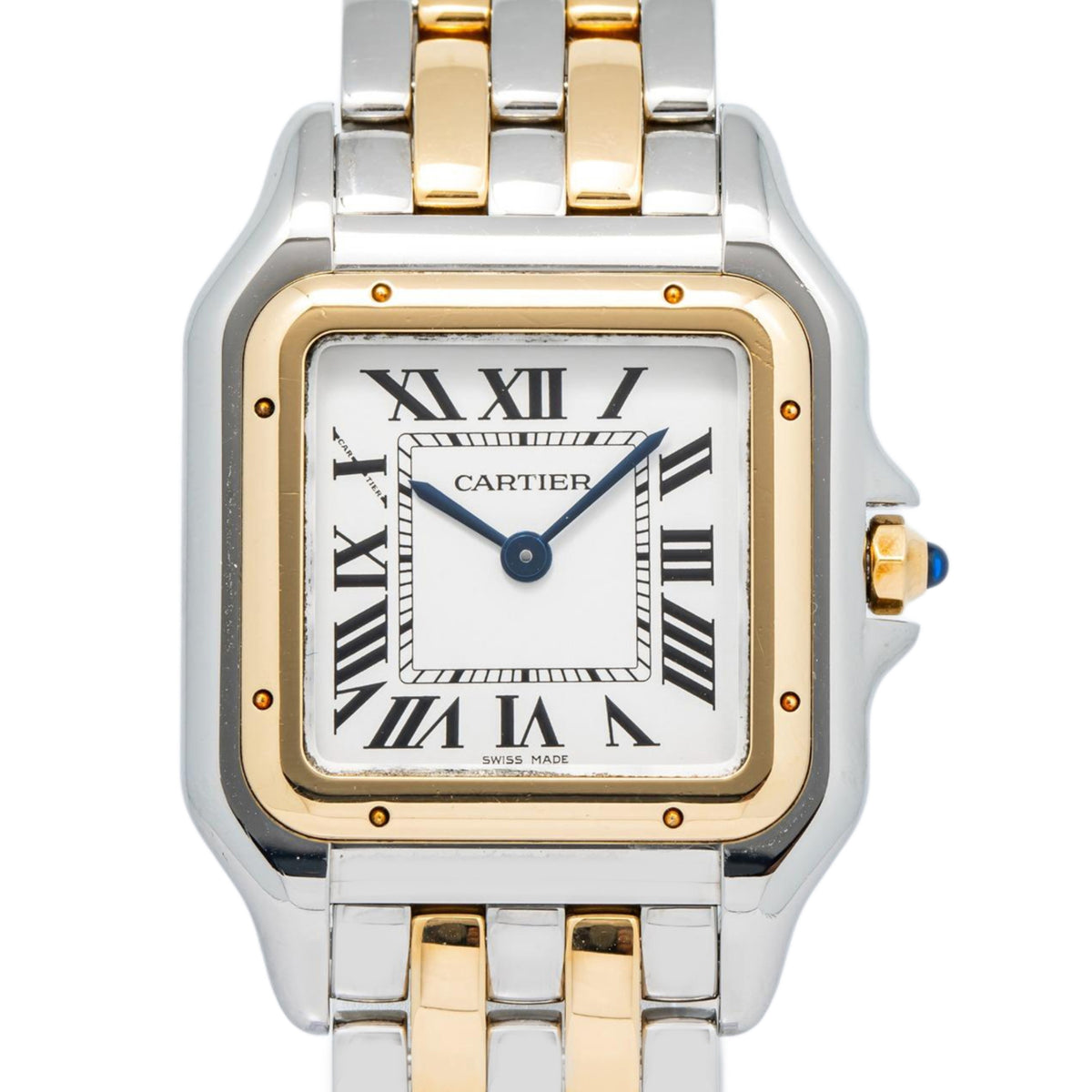 Cartier Panthere 4017 W2PN0007 w/Box 2Row 18k Two Tone Silver Dial Ladies 27mm