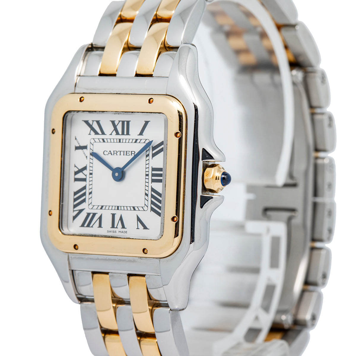 Cartier Panthere 4017 W2PN0007 w/Box 2Row 18k Two Tone Silver Dial Ladies 27mm