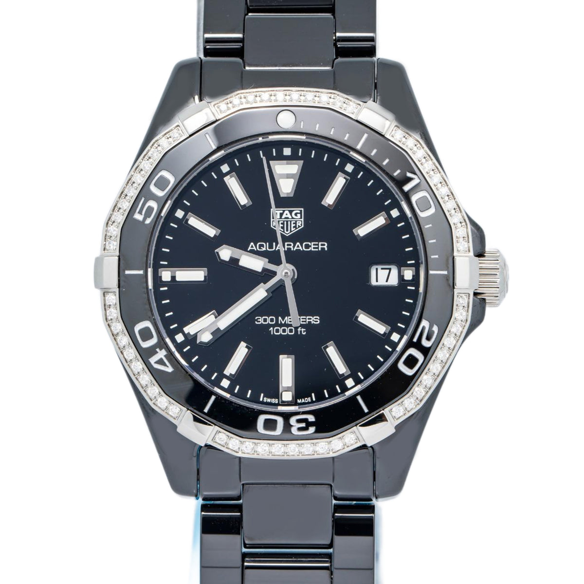 Tag Heuer Aquaracer WAY1395.BH0716 COMPLETE Black Ceramic Quartz Ladies 35mm