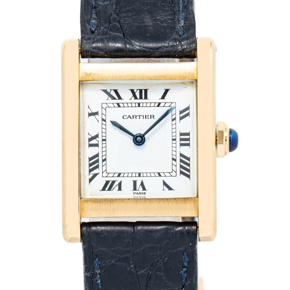 Cartier Tank Normale 78092 18K Yellow Gold Paris Dial Manual Wind Unisex 23mm