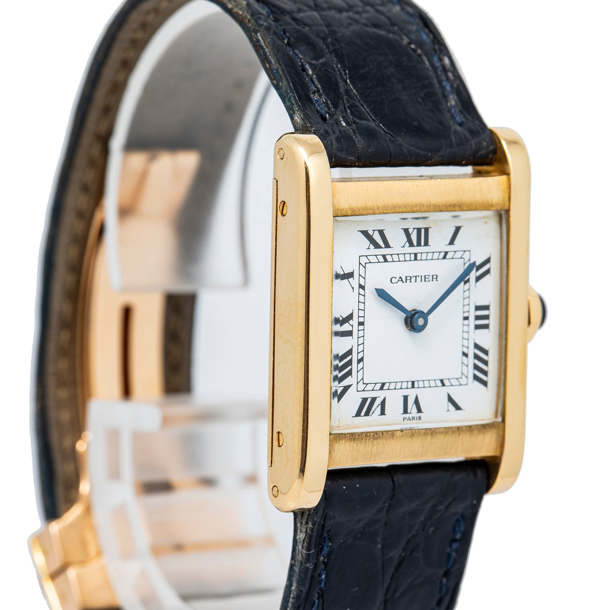 Cartier Tank Normale 78092 18K Yellow Gold Paris Dial Manual Wind Unisex 23mm