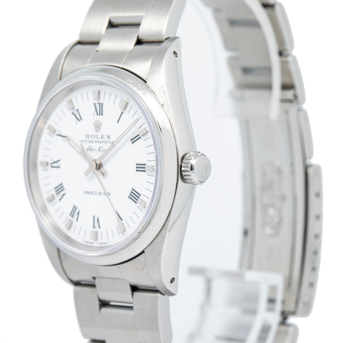 Rolex Air-King 14000 Oyster Stainless Steel White Roman Dial Auto Unisex 34mm