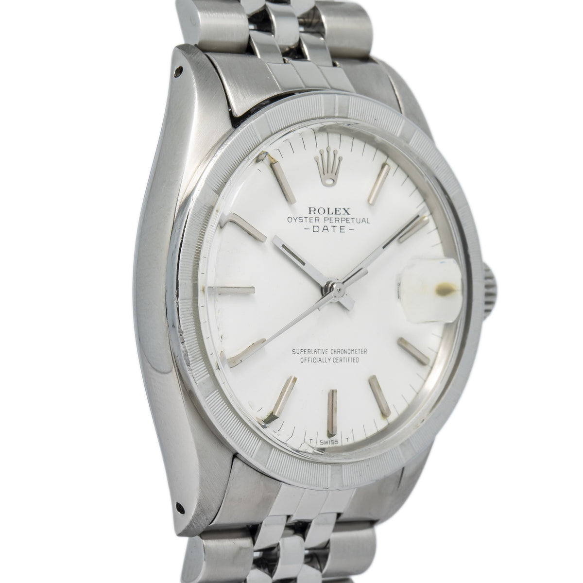 Rolex Date 1501 Jubilee Stainless Steel White Dial Automatic Unisex Watch 34mm