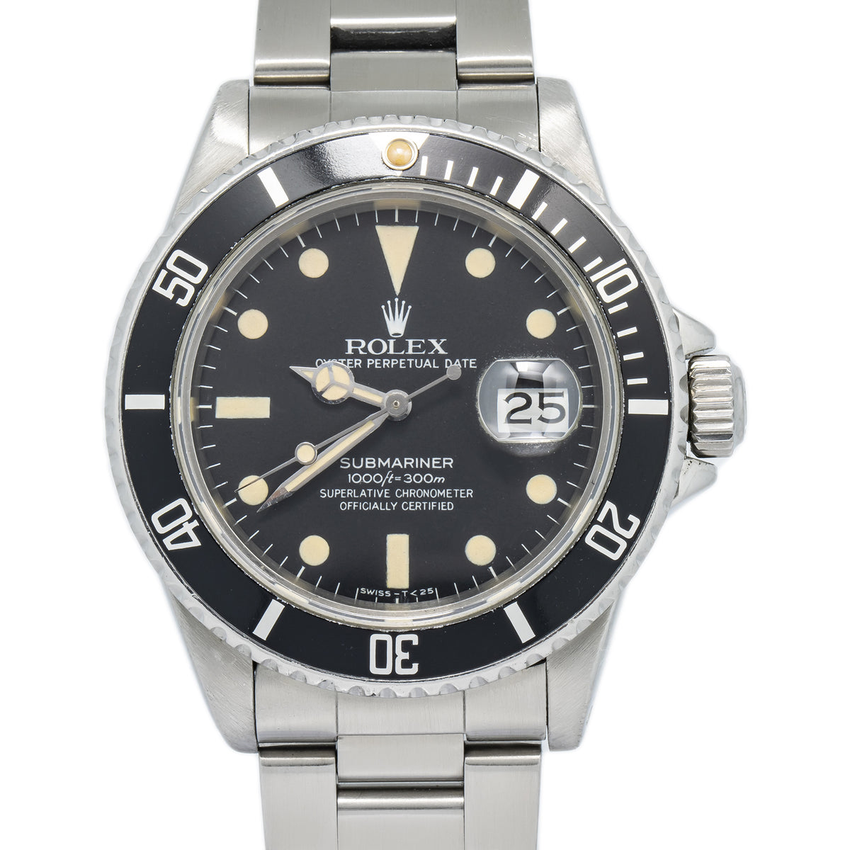 Rolex Submariner 16800 Patina Matte Black Dial 8.3 Serial Automatic Watch 40MM