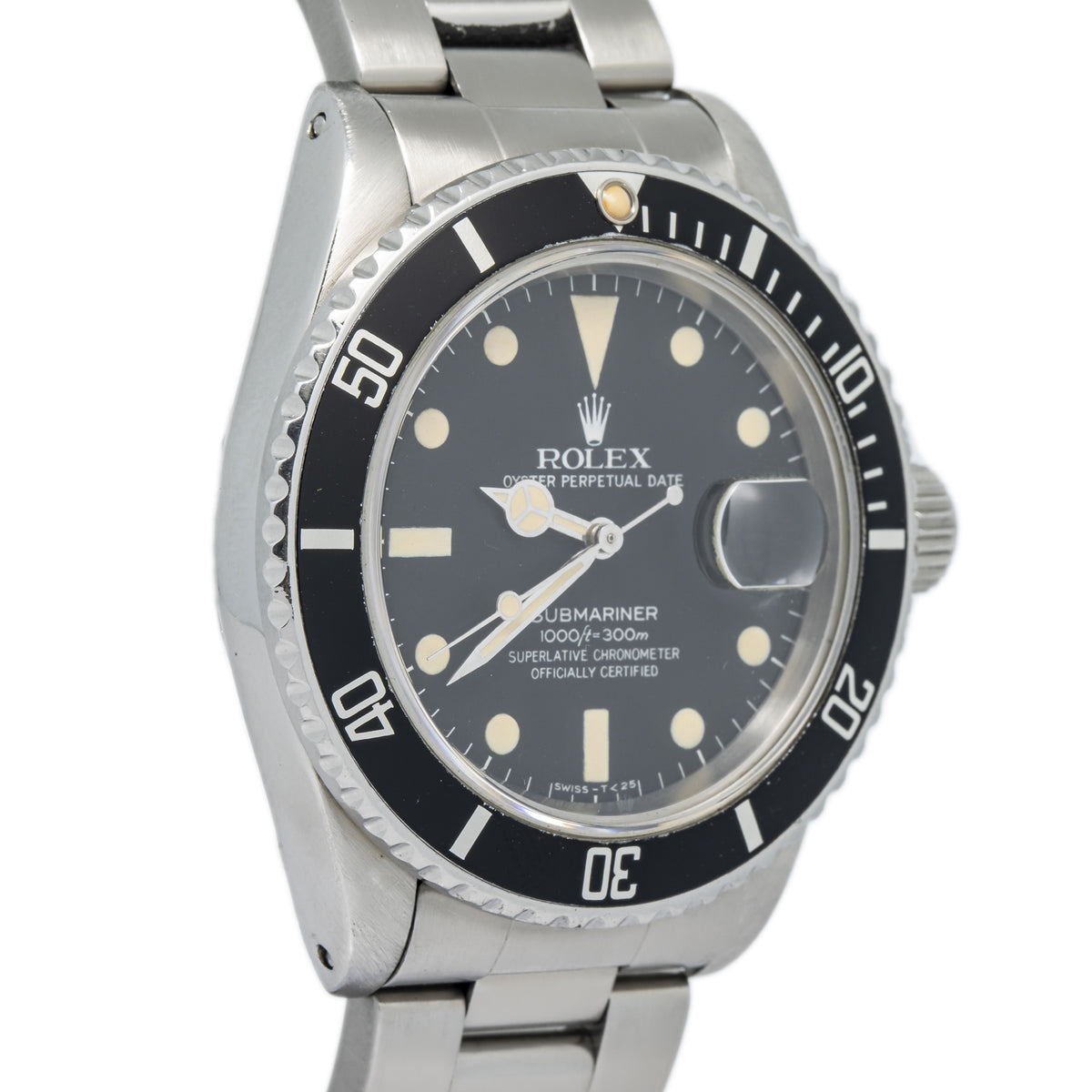 Rolex Submariner 16800 Patina Matte Black Dial 8.3 Serial Automatic Watch 40MM