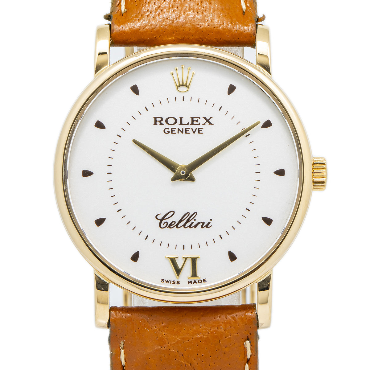 Rolex Cellini 5115 2002 Papers 18k Yellow Gold Silver Dial Manual Unisex 32mm