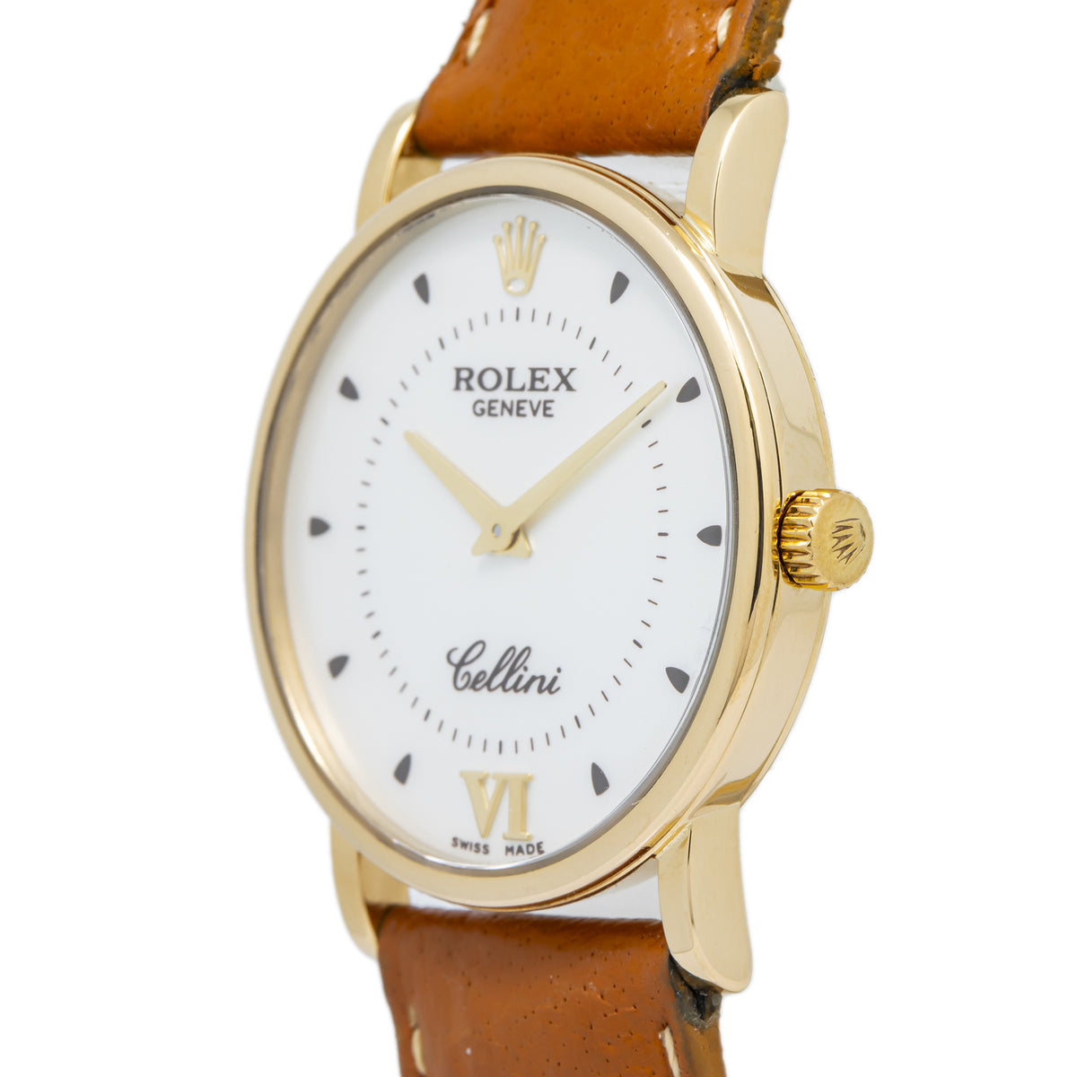 Rolex Cellini 5115 2002 Papers 18k Yellow Gold Silver Dial Manual Unisex 32mm