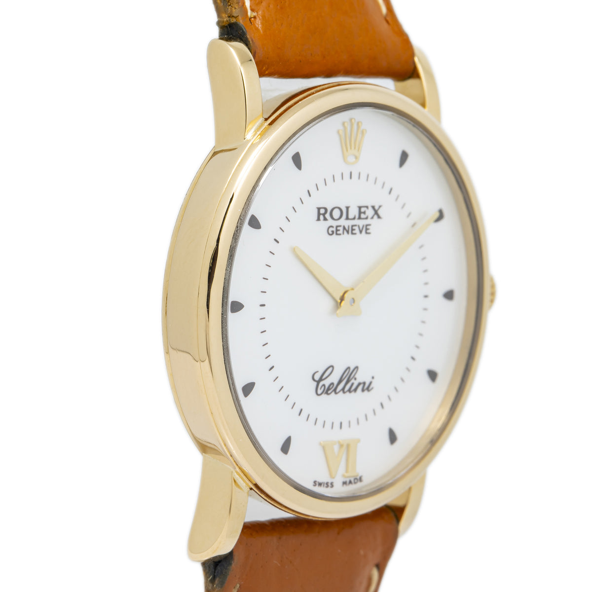 Rolex Cellini 5115 2002 Papers 18k Yellow Gold Silver Dial Manual Unisex 32mm