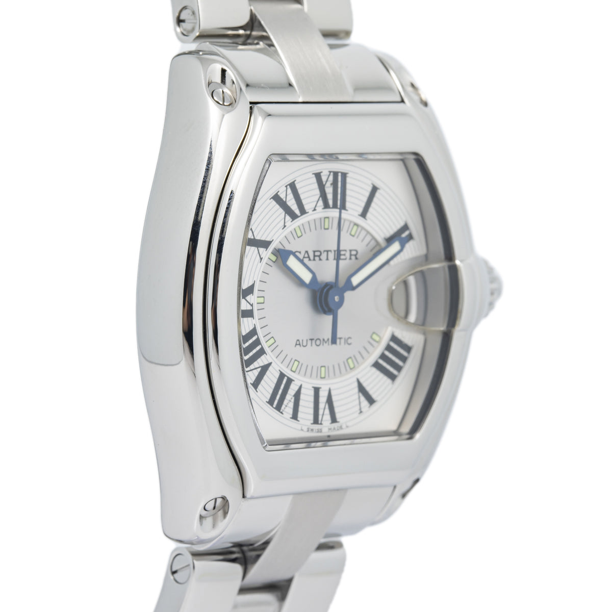 Cartier Roadster 2510 W62000V3 2003 W/B&P Stainless Silver Dial Auto Men's 37mm