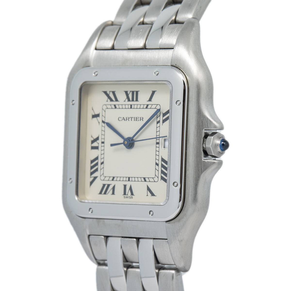 Cartier Panthere Jumbo 1300 Stainless Hidden Clasp Quartz Off-White Dial 29mm