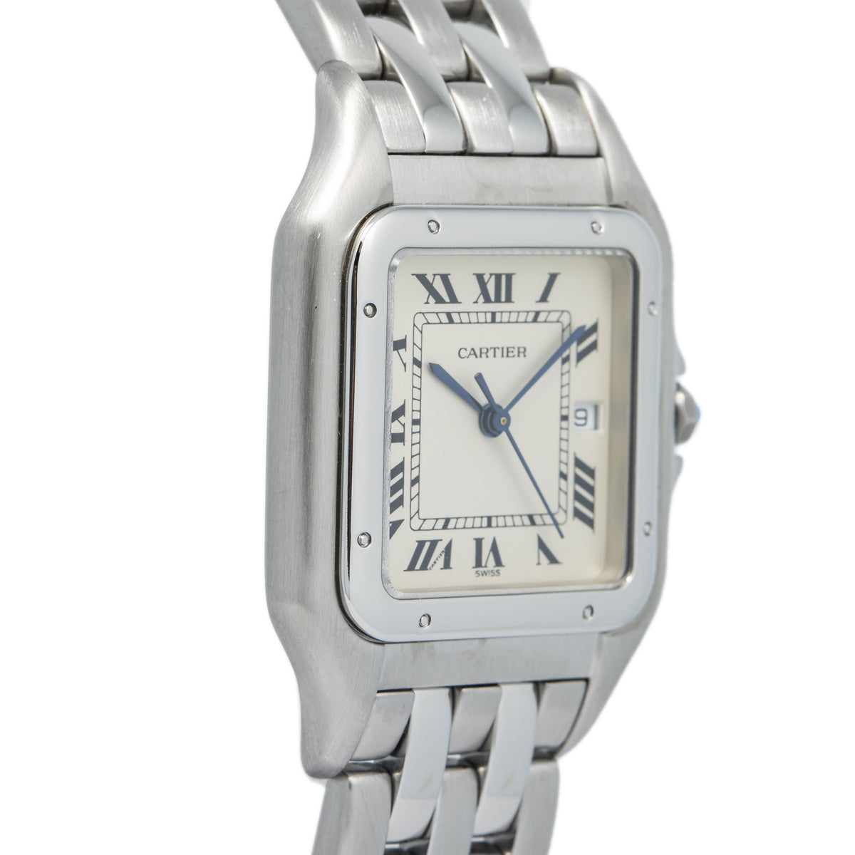 Cartier Panthere Jumbo 1300 Stainless Hidden Clasp Quartz Off-White Dial 29mm