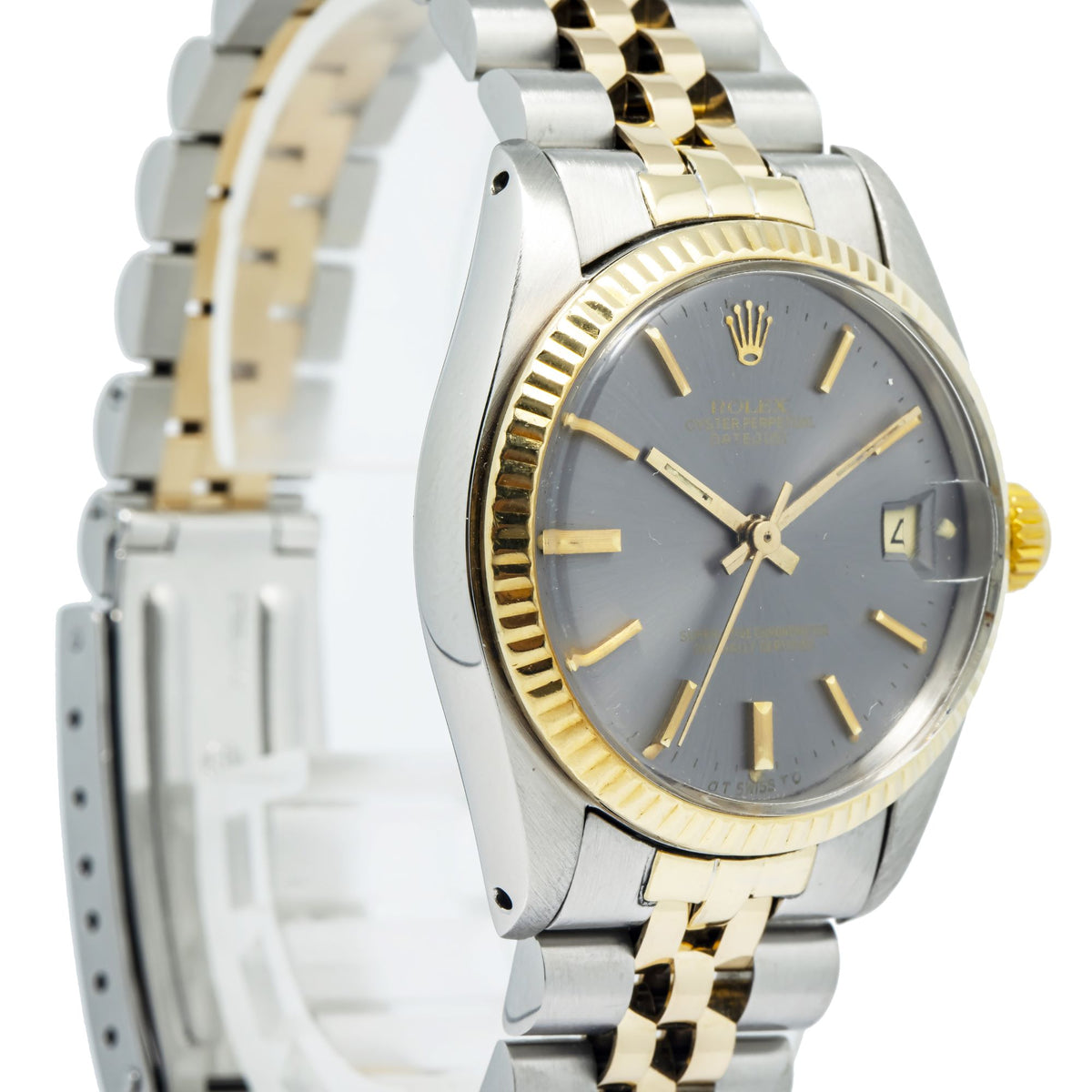 Rolex Datejust 6827 18K Yellow Gold Two Tone Rhodium Dial Auto Ladies 31mm