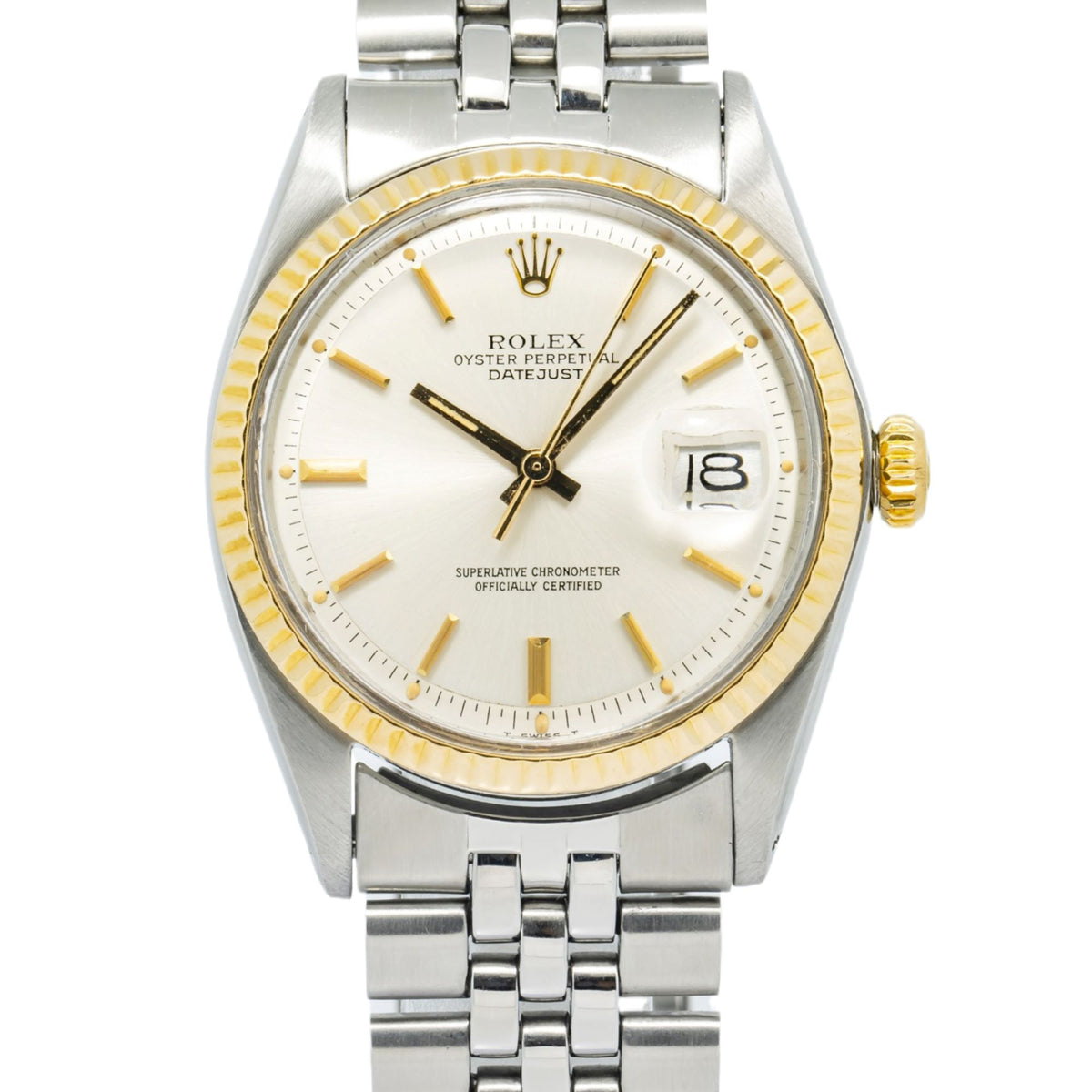 Rolex Datejust 1601 Jubilee YG Two Tone SS Silver Dial Auto Unisex Watch 36mm