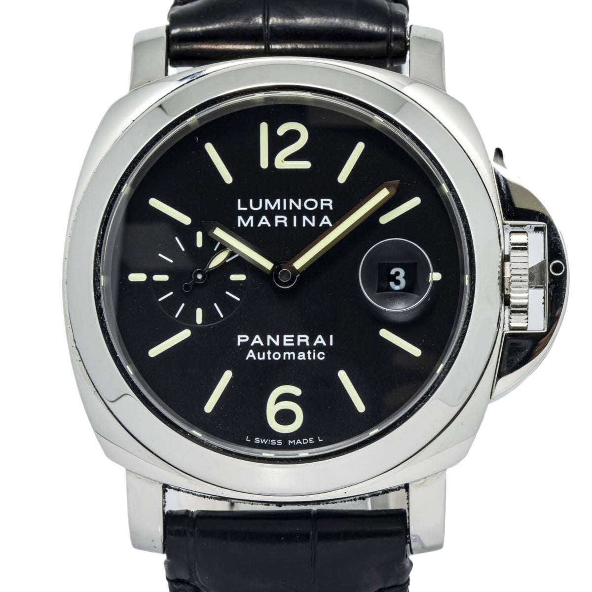 Panerai Luminor Marina PAM00104 OP6693 2007 B&P Steel Auto Black Dial Men's 44mm