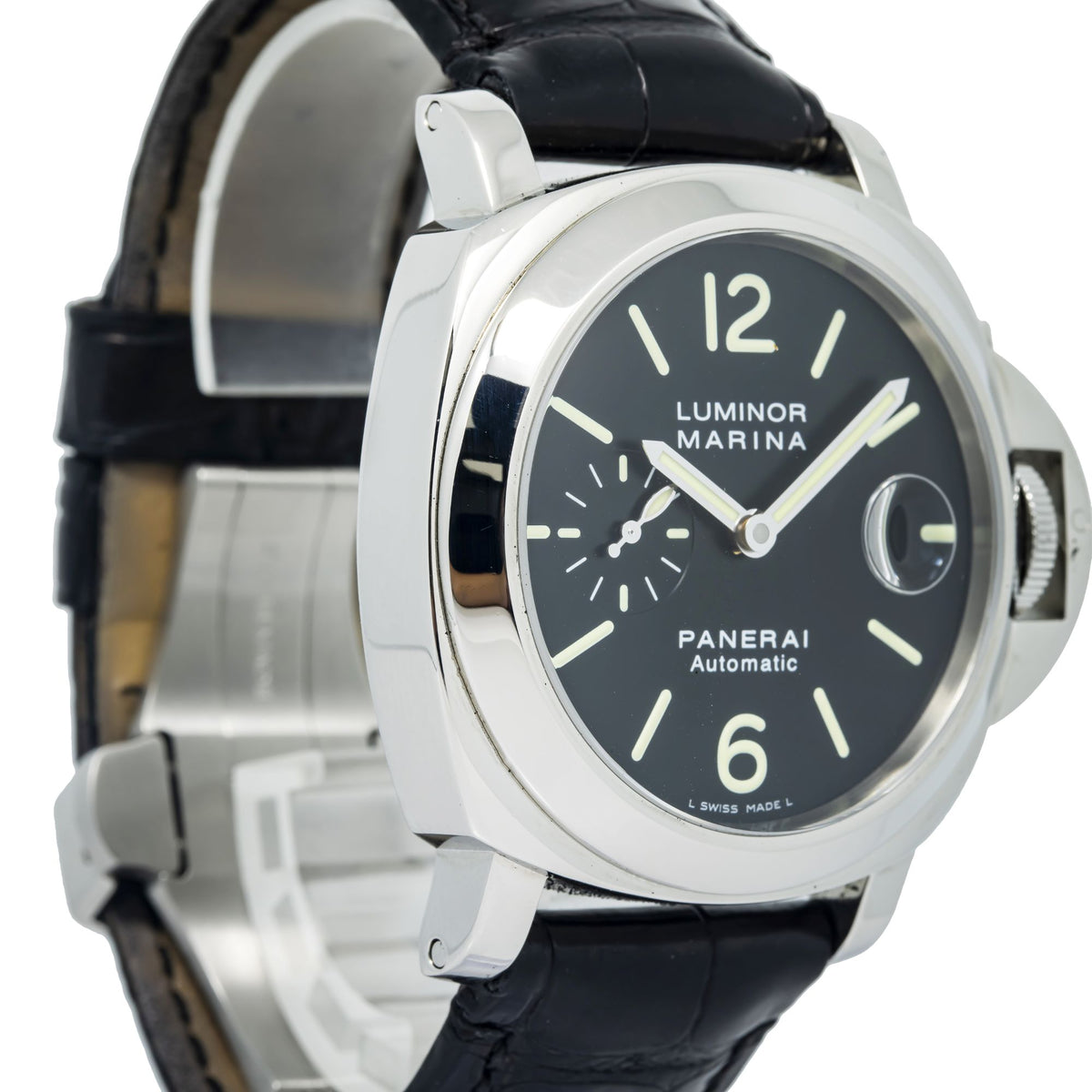 Panerai Luminor Marina PAM00104 OP6693 2007 B&P Steel Auto Black Dial Men's 44mm