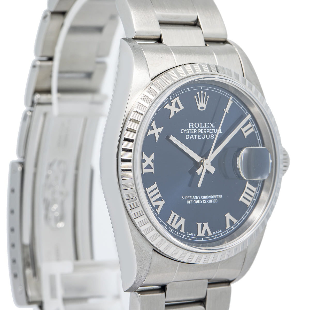 Rolex DateJust 16220 Oyster 2002 B&P Stainless Steel Blue Dial Auto Unisex 36mm