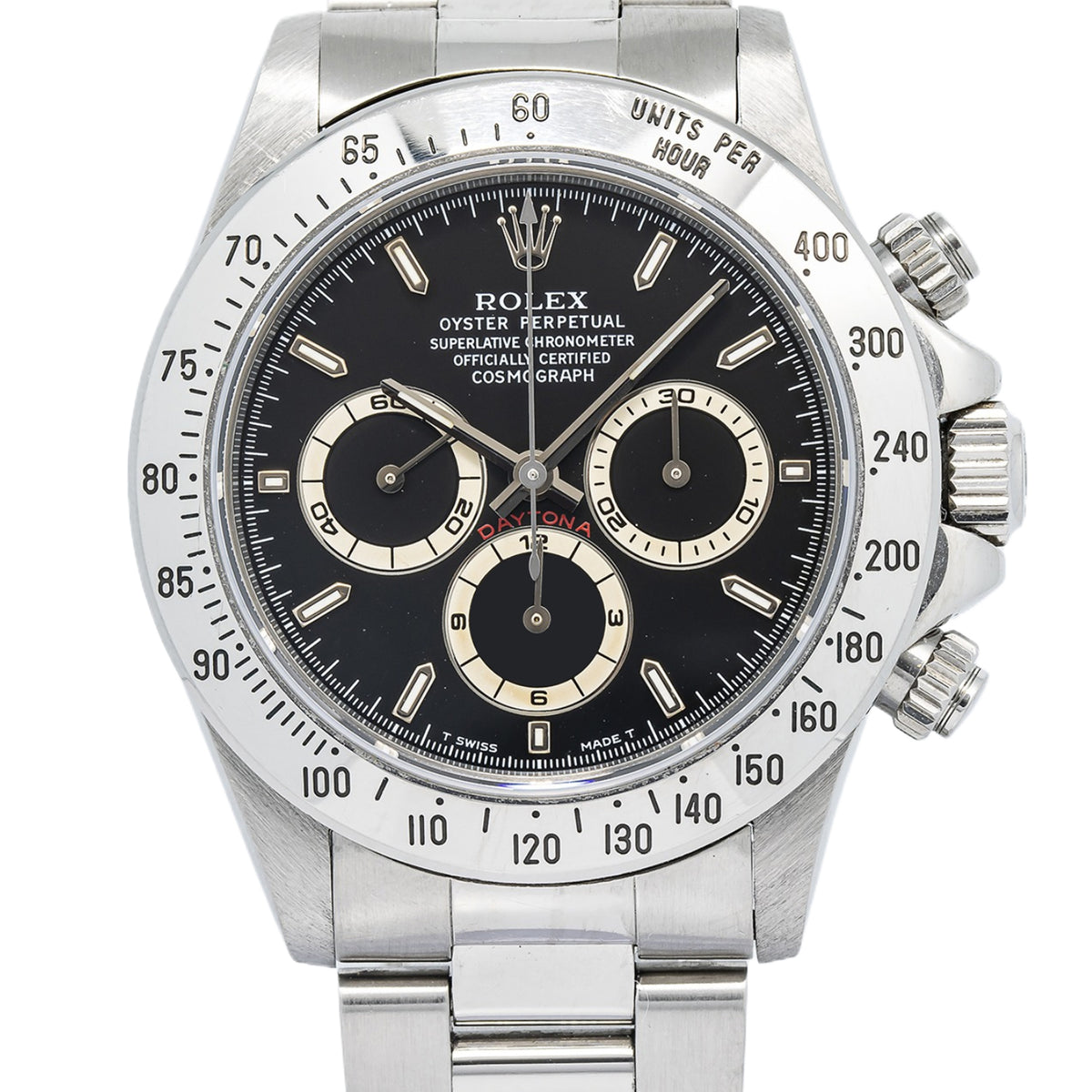 Rolex Daytona 16520 1998 Papers Zenith Stainless Black Dial Auto Watch 40mm