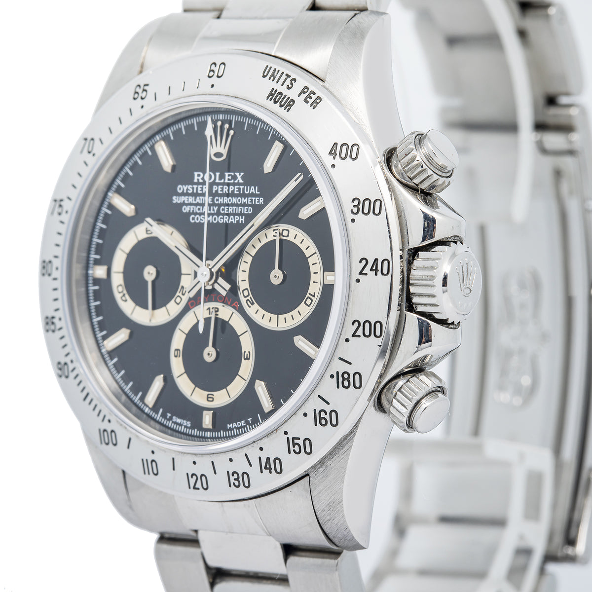 Rolex Daytona 16520 1998 Papers Zenith Stainless Black Dial Auto Watch 40mm